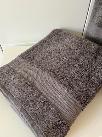 Банний рушник махровий 50*90 сірий