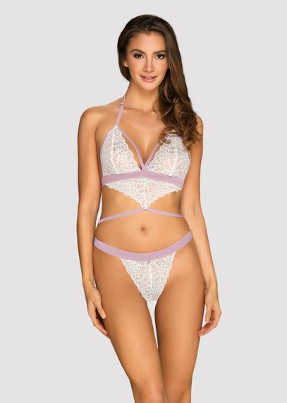 Боди Obsessive Lilyanne Белый L/XL