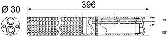 Осушувач кондиціонера VW Caddy III 1.4-1.6/1.9D 04-15, MAHLE/KNECHT (AD244001S) | Зображення 3