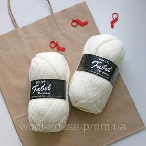 Шкарпеткова пряжа Drops Fabel - Uni print, 100 off white