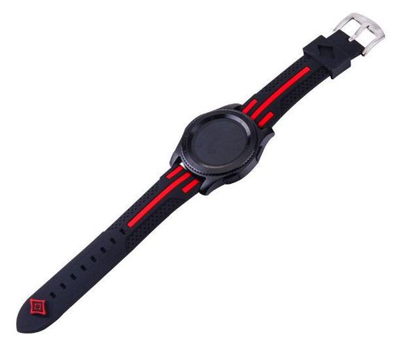 Силіконовий ремінець Primo Dart для годинника Samsung Gear S3 Classic SM-R770 / Frontier RM-760 - Black&Red | Зображення 2