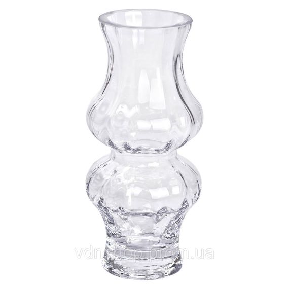 Скляна ваза для квітів прозора 20.5 см декоративна для дому та інтер'єру + | Зображення 2