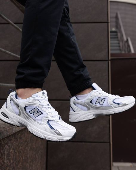 Кросівки літо вставки сітка New Balance 530 колір: білий /синій | Зображення 1