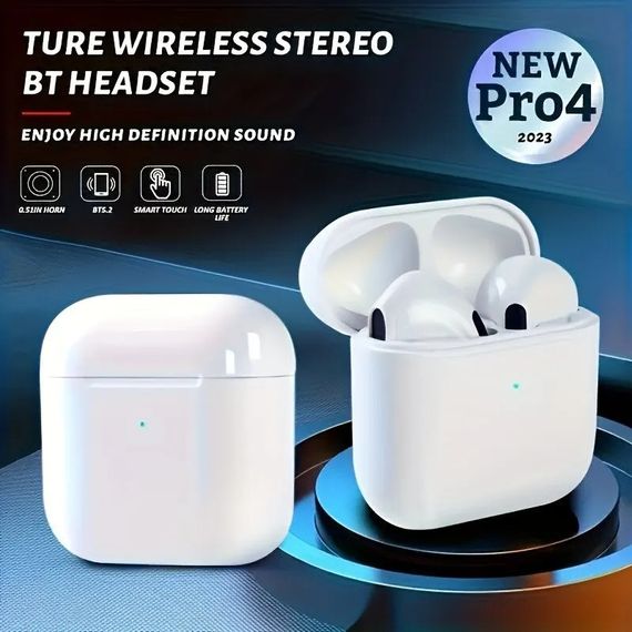 Бездротові навушники для iPhone pro4 TWS сенсорні білі | Зображення 3