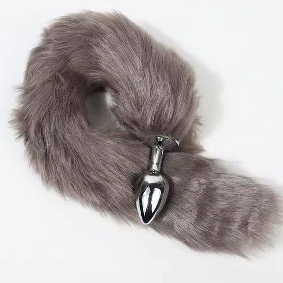 КРУТАЯ Анальная пробка с хвостом лисички малиновый размер s | Зображення 4