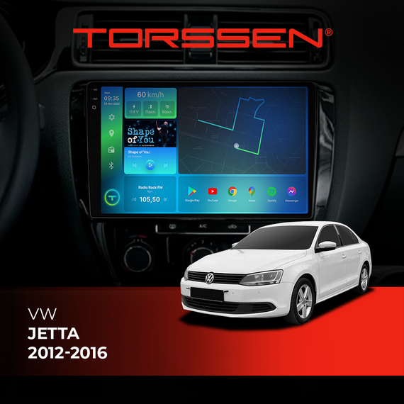 Штатна магнітола Torssen 2K VW Jetta 12-16 F10464 4G Carplay DSP