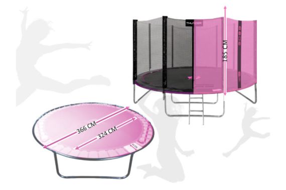 Батут із внутрішньою сіткою THUNDER OUTSIDE PRO 12FT 366 см Black/Pink | Зображення 5