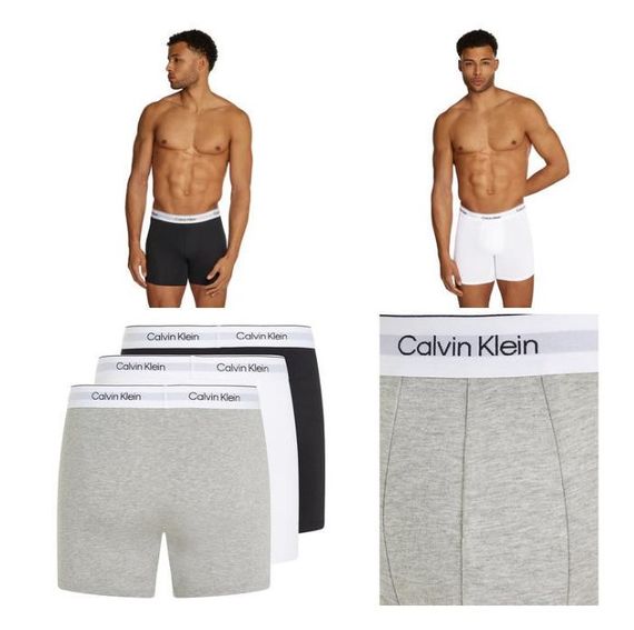 Набір чоловічих анатомічних трусів боксерів подовжений фасон Calvin Klein men boxer 3 шт в наборі. | Зображення 2