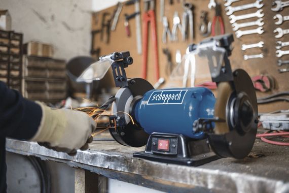 Верстат точильно-полірувальний Scheppach SM150LВ (400 Вт, 150 мм, 2850 об/хв, 8.7 кг) | Зображення 4