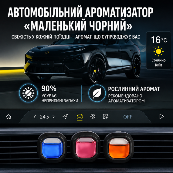 Автомобільний ароматизатор на вінтеляційну решітку Жасмін із 2 змінними картриджами для дефлектора авто | Зображення 6