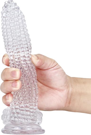 Прозорий фалоімітатор із присоскою Corn Crystal Touch реалістична стимуляція 20 см | Зображення 5