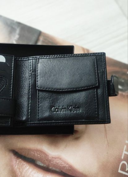 Кожаный мужской кошелек Calvin Klein black | Зображення 2