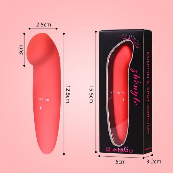 Мини-вибратор SEXUAL LOVE для стимлуяции клитора со скошенной коралловый головкой Sex Aura