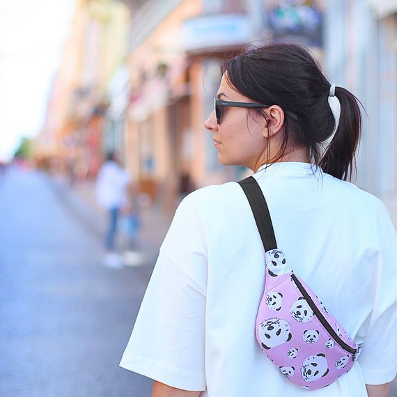 Сумка на пояс бананка Bumbag Панда 27x16 см (BB_20J007_BL) | Зображення 1