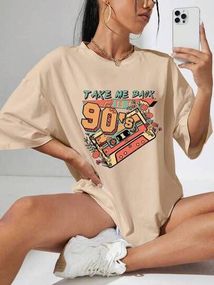 Футболка жіноча з принтом повсякденна L Бежевий