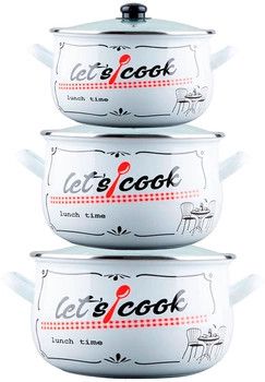 Набор кастрюль Gusto Lets Сook GT-T-3-LСW 6 предметов белый