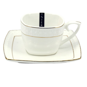 Набір чайний (ч.240мл + блюдце) порцеляна білий 507009-А Оптима
