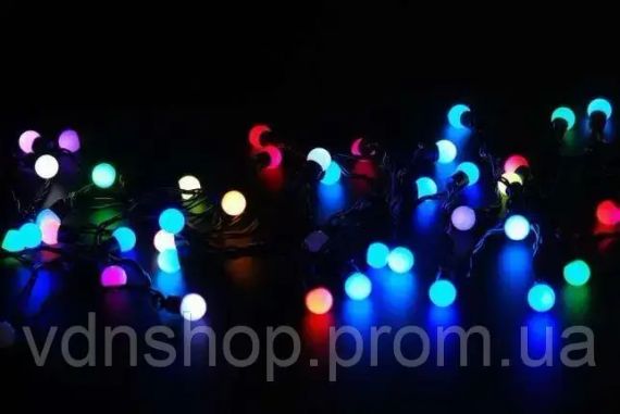 Гирлянда матовый шарик 28LED 5м (флеш) 10мм, Новогодняя бахрама, Светодиодная гирлянда, Уличная гирлянда | Зображення 5