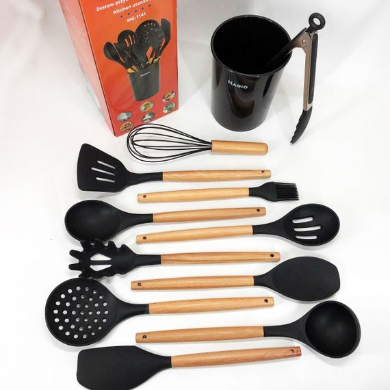 Набір кухонний із 11 силіконових предметів Magio MG-1141, Набір приладдя для кухні із силікону | Зображення 6