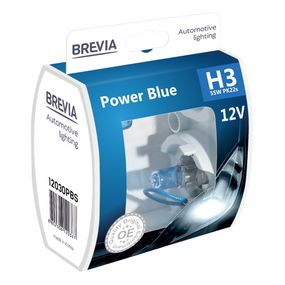 12030PBS BREVIA Автолампа H3 12V 55W PK22s Power Blue S2 HALOGEN
