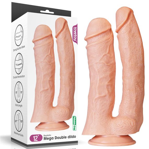 Двойной фаллоимитатор - King-Sized Realistic Mega Double Dildo 12" sexstyle