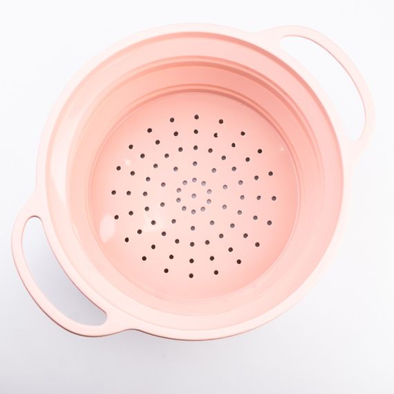 Друшляк силіконовий складаний з ручками 2.6 л Рожевий HP34544P | Зображення 2