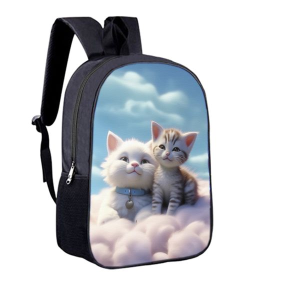 Рюкзак дитячий з котом 34х27 см, ранець міський з котиком для хлопчика, дівчинки (00485)