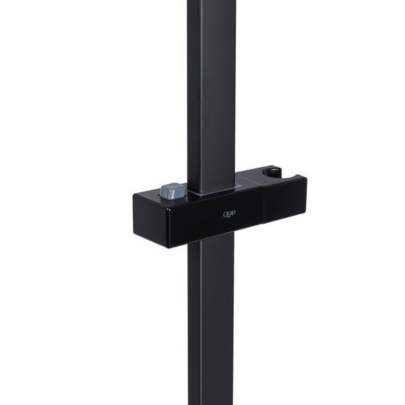 Душова стійка з тримачем універсальна Qtap Lepit 705 мм прямокутна QTLEP82103NB Black Matt | Зображення 2