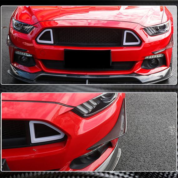 Накладки на передній бампер (2015-2017, Карбон) для Ford Mustang рр | Зображення 3