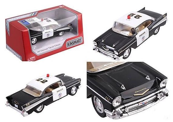 Машинка поліцейська інертна Kinsmart Chevrolet Bel Air KT5323W 12 см