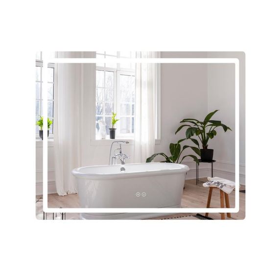 Зеркало Qtap Mideya (DC-F910) 1000х800 с LED-подсветкой Touch, с антизапотеванием, диммером QT2078F910W