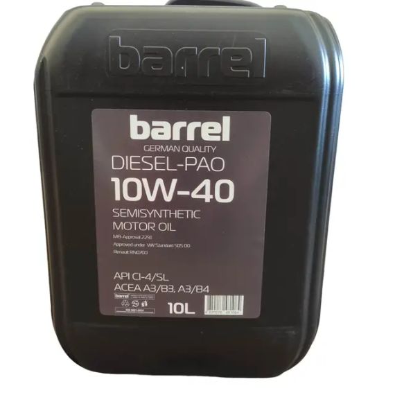Олива моторна Barrel 10W40 Diesel-PAO, 10л, 121023150