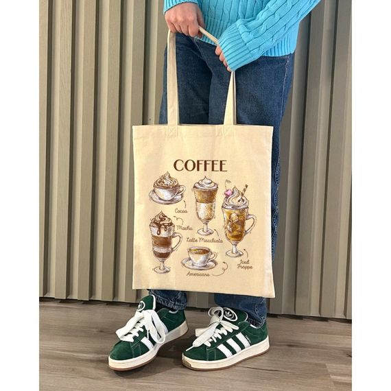 Екошопер Букопт BK4067 "But first Coffee" бежевий | Зображення 2