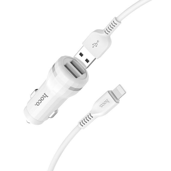 АЗП Hoco Z27 Staunch (2USB 2.4 A) (+кабель Lighthing) | Зображення 3