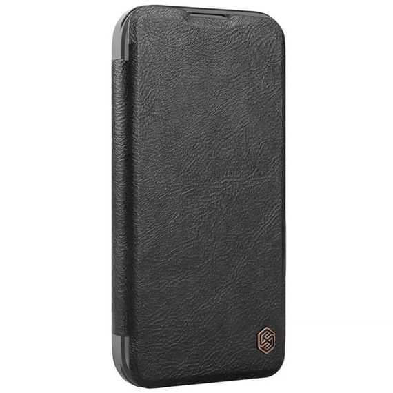 Кожаный чехол-книжка Nillkin Qin Prop для Apple iPhone 16 Pro (6.3") Black
