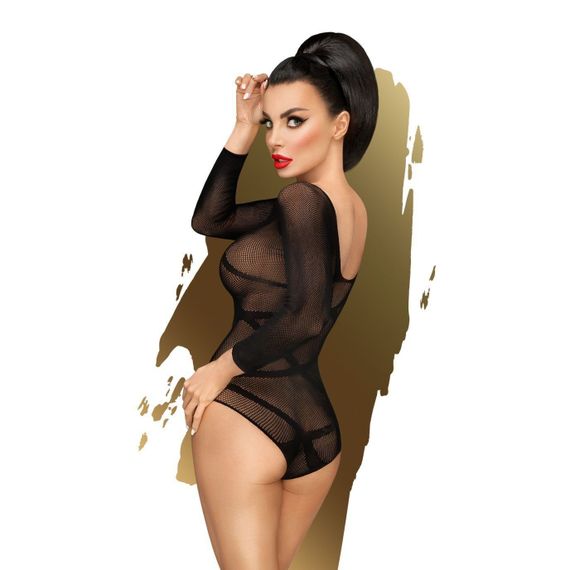 Боді Penthouse High On Love S/L Black, глибокий виріз на спині, імітація стреп, XL | Зображення 1