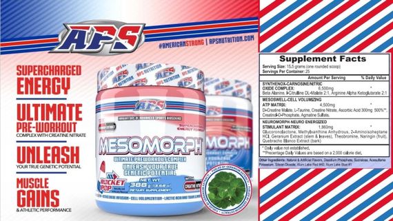 Предтренировочный комплекс Aps Mesomorph 388g ver4 (Geranium Extract) (Strawberry Kiwi) | Зображення 3