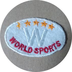 Нашивка на одежду (термо) World Sports 70*45 мм Білий