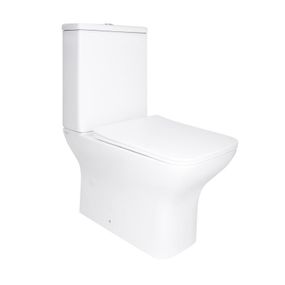 Унітаз підлоговий Qtap Aries Rimless безобідковий із сидінням Soft-close WHITE QT03228302W