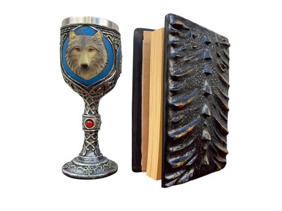 Подарунковий набір Келих 3D Вовки та Блокнот 3D «Жар Серця Дракона» | Зображення 1