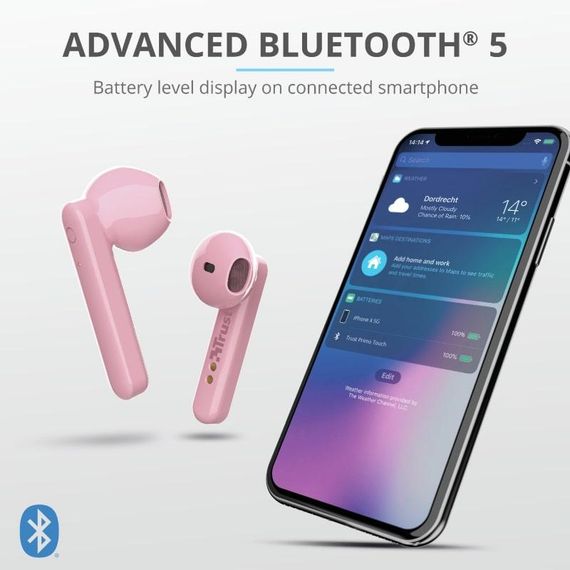 Наушники Trust Primo Touch True Wireless Mic Pink (23782_TRUST) | Зображення 8