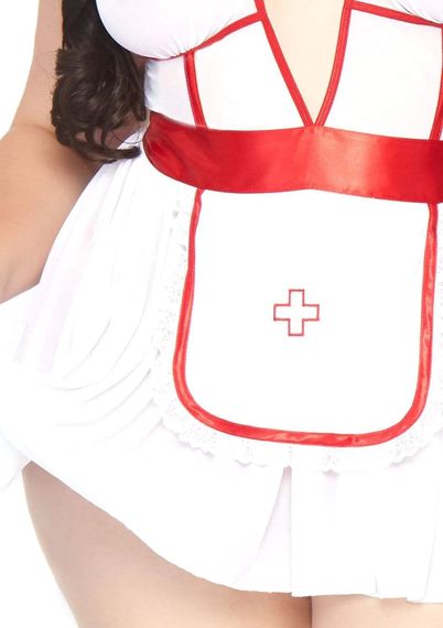Костюм сексуальний медсестри Leg Avenue Roleplay Nightshift Nurse XL/2XL Біло-червоний | Зображення 5