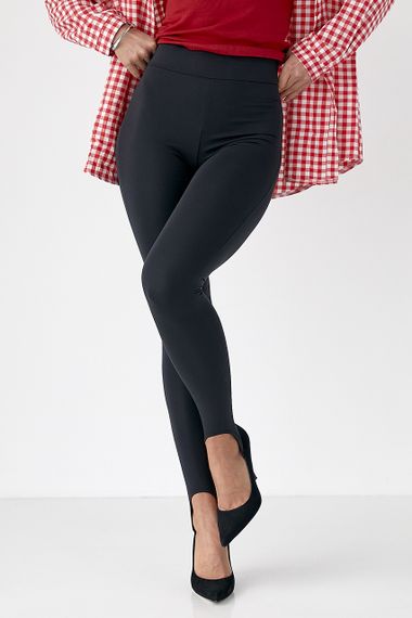 Еластичні лосини зі штрипками - чорний цвет, L (є розміри)