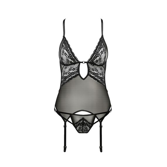 Корсет з декольте Passion ERZA CORSET black, 2XL/3XL | Зображення 2