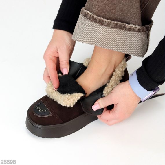 Молодежные дизайнерские зимние автоледи натуралки с опушкой цвет Горький Шоколад | Зображення 9