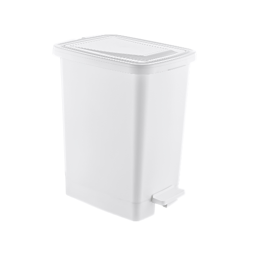 Відро для сміття 8л з педаллю з внутрішнім відром пластик білий SLIM ELIF