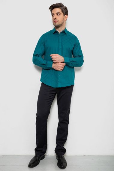 Рубашка мужская однотонная  -уценка, цвет изумрудный, 214R7466-U | Зображення 1
