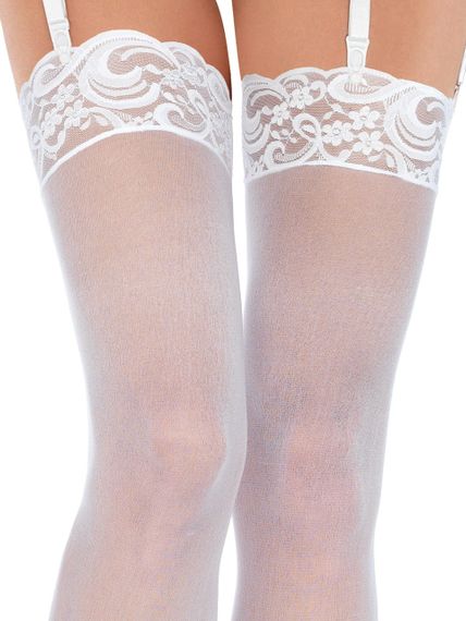 Панчохи білі Sheer Stockings O/S Sex Aura | Зображення 1