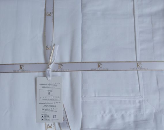Постельное белье First Choice Deluxe Satin 200 х 220 см Chackers white | Зображення 6