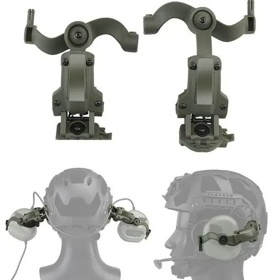 Крепление Чебурашки для активных наушников EARMOR хаки (Ops core arc & team wendy) | Зображення 2